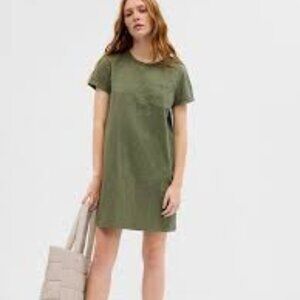 GAP Pocket T-Shirt Dress Cactus Green XS NWOT